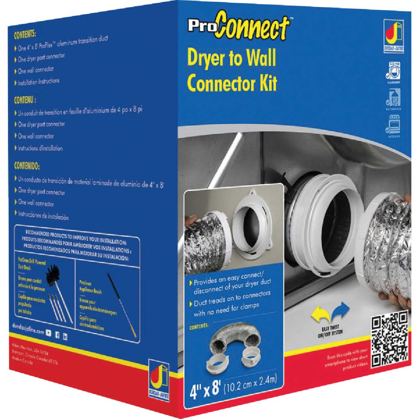Dundas Jafine ProConnect Adapter White Dryer to Wall Connector Kit, (3-Piece) Image 1
