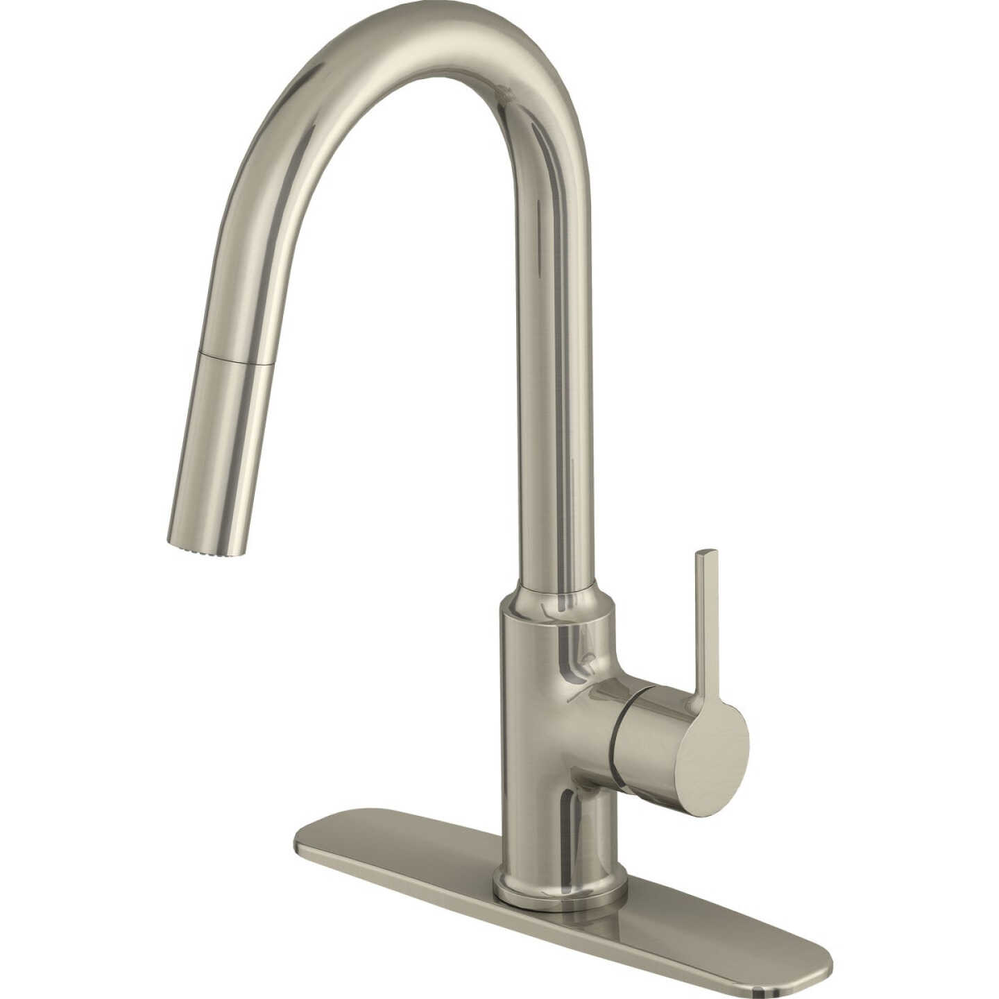 Home Impressions Contemporary Builder 1-Handle Lever Pull-Down Kitchen Faucet, Brushed Nickel Image 1
