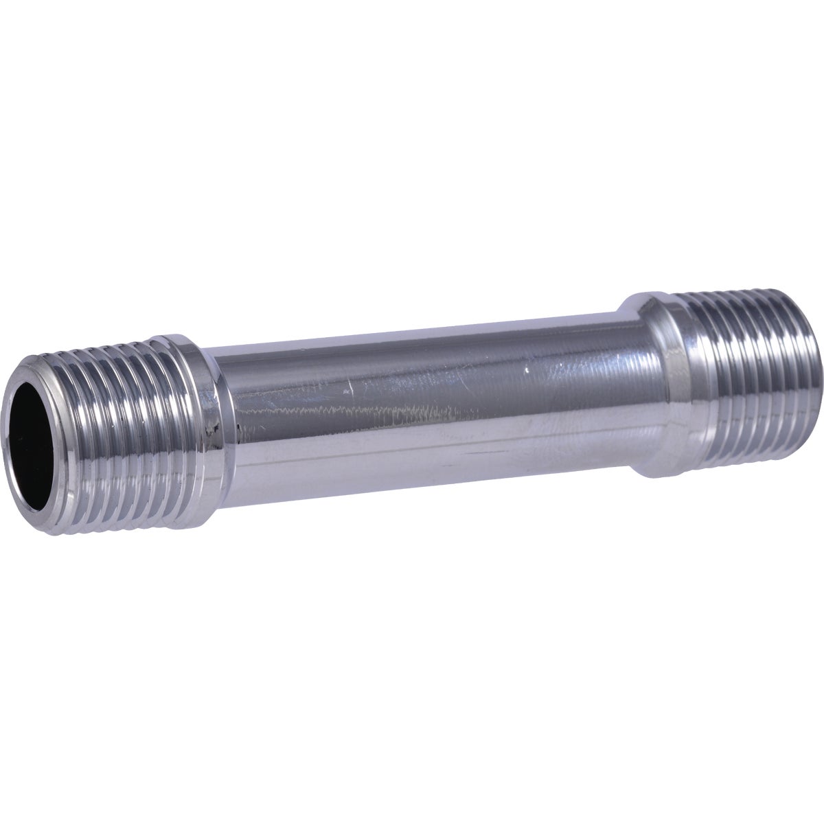SharkBite 3/8 In. MIP x 3 In. Chrome-Plated Brass Pipe Nipple Image 1