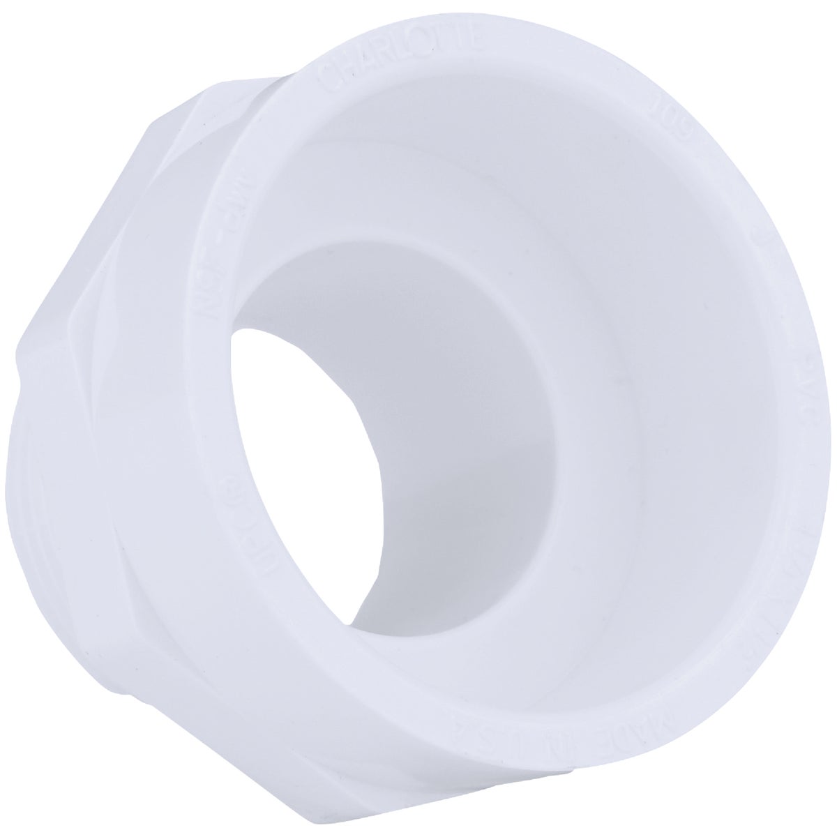 Charlotte Pipe 1-1/2 In. Hub x 1-1/4 In. MIP Schedule 40 DWV PVC Adapter Image 1