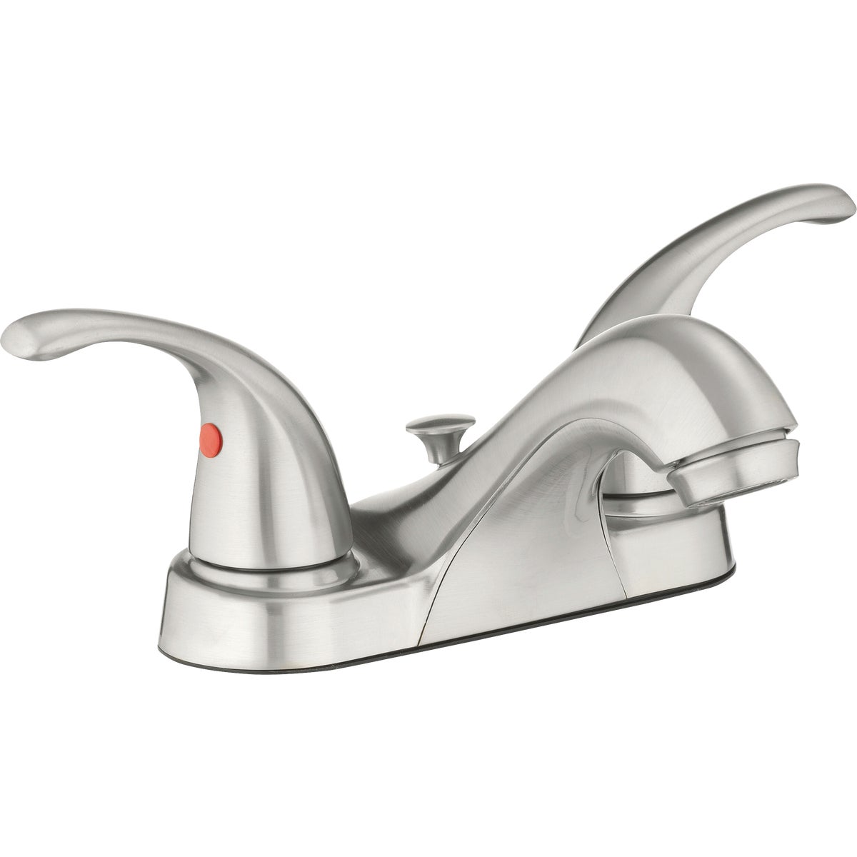 Homepointe Brushed Nickel 2-Handle Centerset Low Arc Bathroom Sink Faucet Image 1