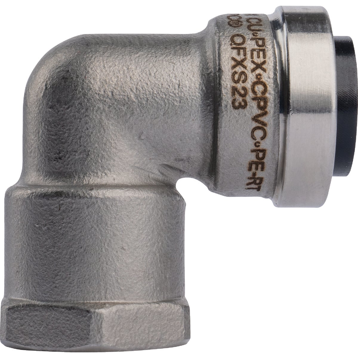 QuickFitting 1/2 In. Push-to-Connect x 1/2 In. FNPT Stainless Steel 90-Degree Elbow