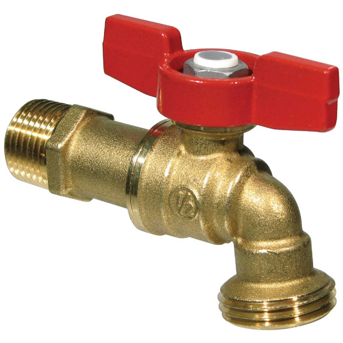 ProLine Forged Brass 1/2 In. MIP X 3/4 In. Male Hose Thread Ball Hose Bibb Image 1