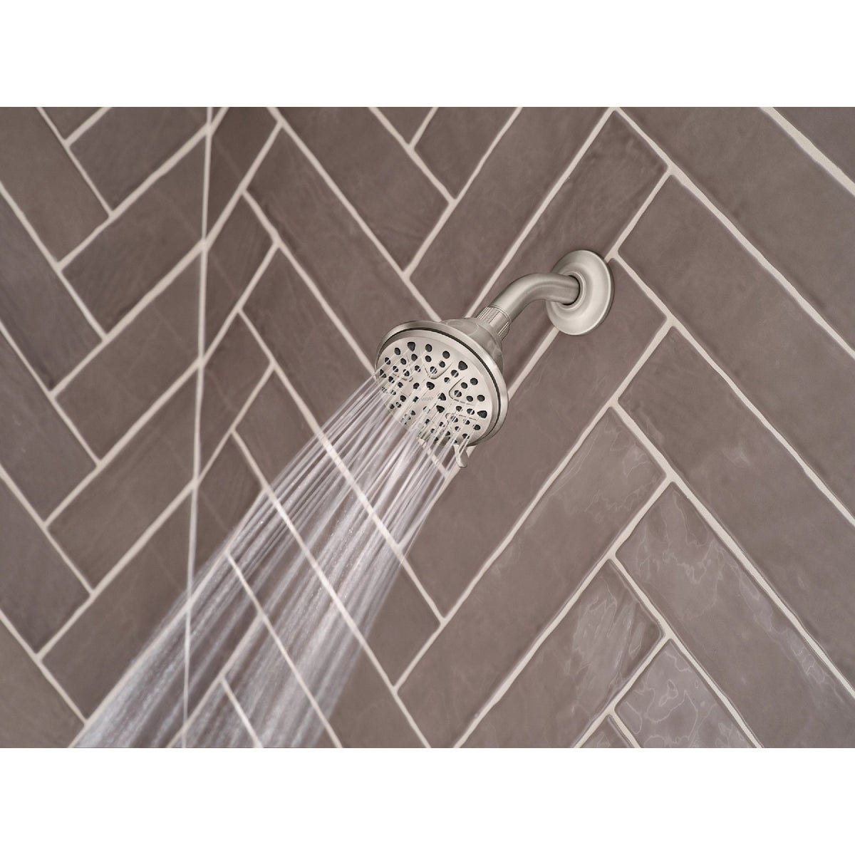 Moen Attune 8-Spray Pattern 4 In. Wall Mount Fixed Shower Head, Spot Resistant Brushed Nickel Image 2