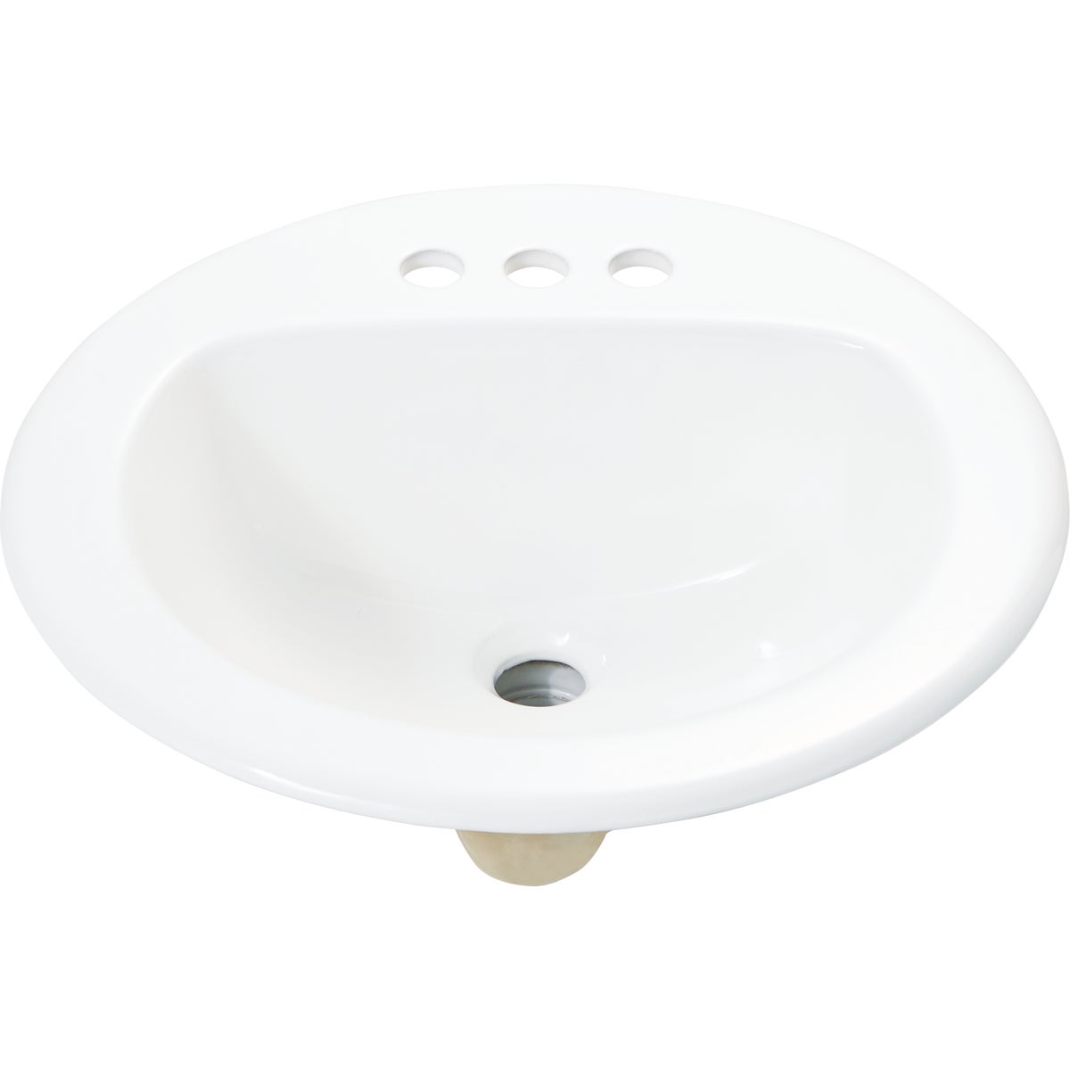 Common Goods Grove Round Drop-In White Bathroom Sink Image 2