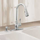 Moen Anabelle 1-Handle Lever Pull-Down Kitchen Faucet with Soap Dispenser, Chrome Image 2