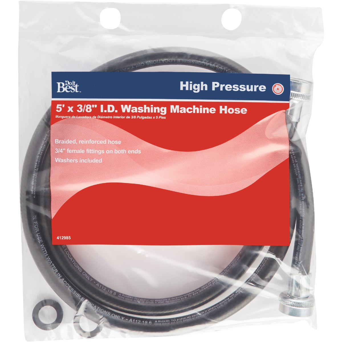 Do it 5 Ft. Reinforced EPDM Rubber Inlet Pressure Hose Image 2