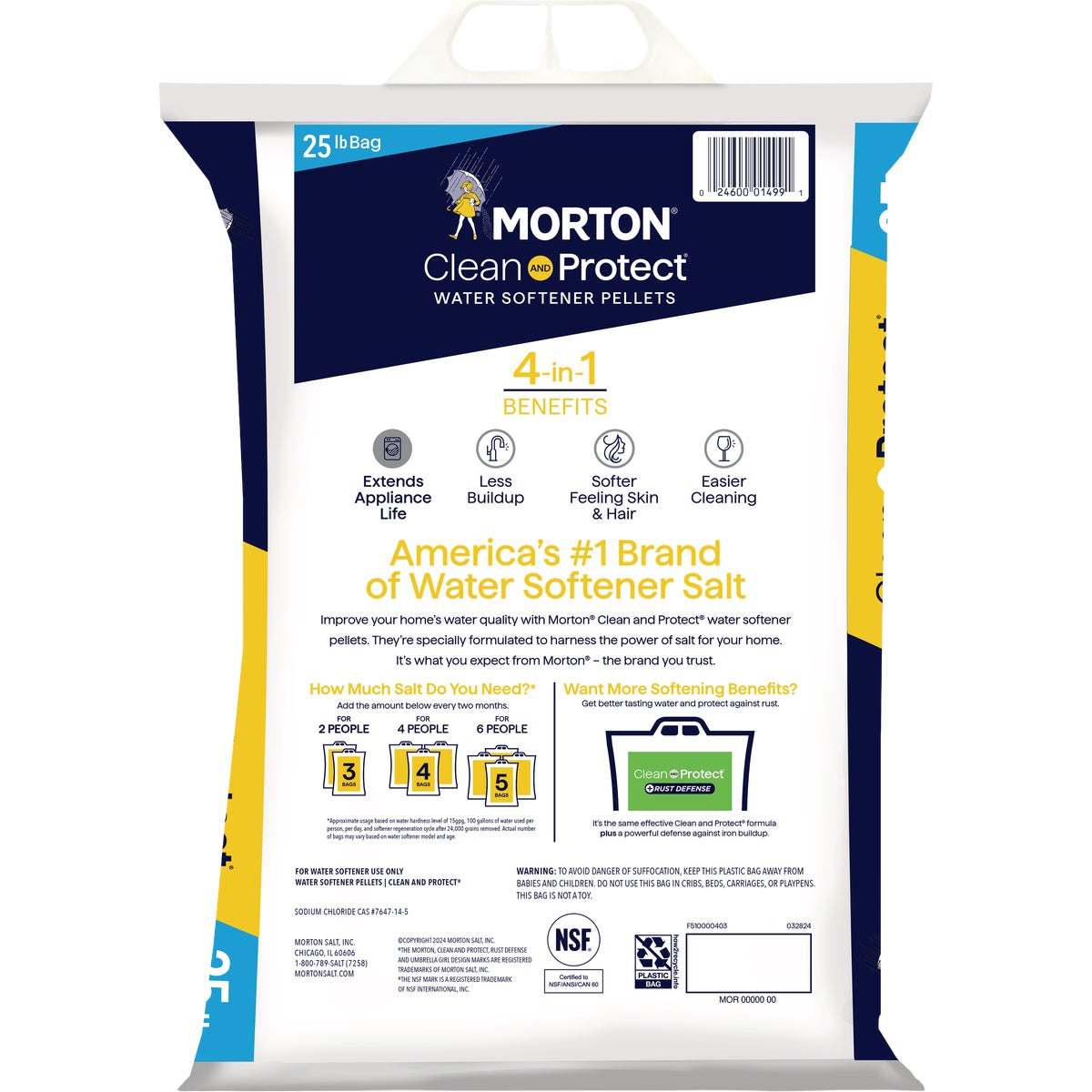 Morton Clean & Protect 25 Lb. Water Softener Salt Pellets Image 3