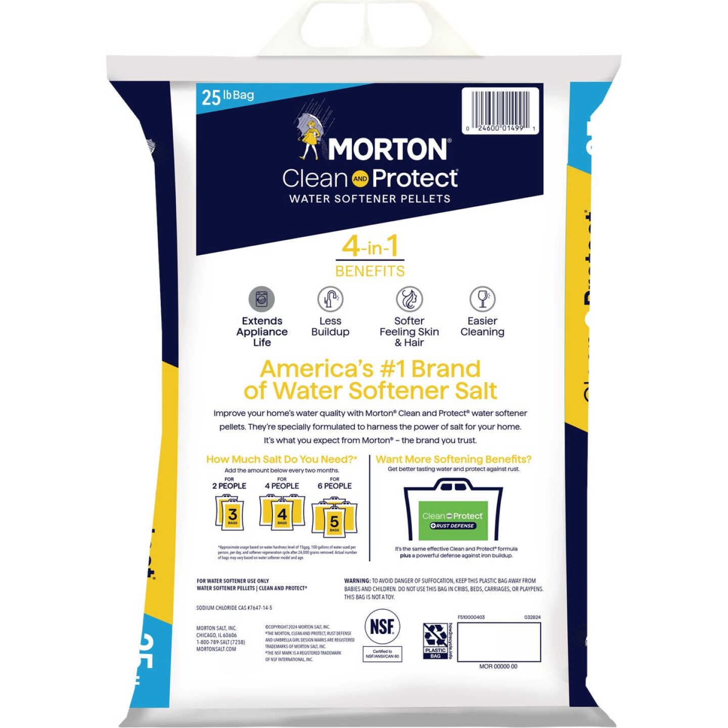 Morton Clean & Protect 25 Lb. Water Softener Salt Pellets Image 3