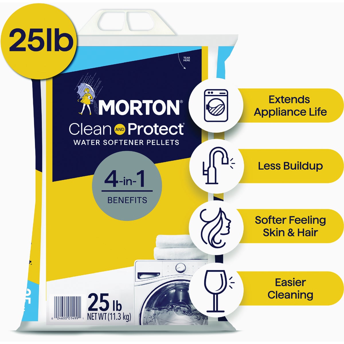 Morton Clean & Protect 25 Lb. Water Softener Salt Pellets Image 2