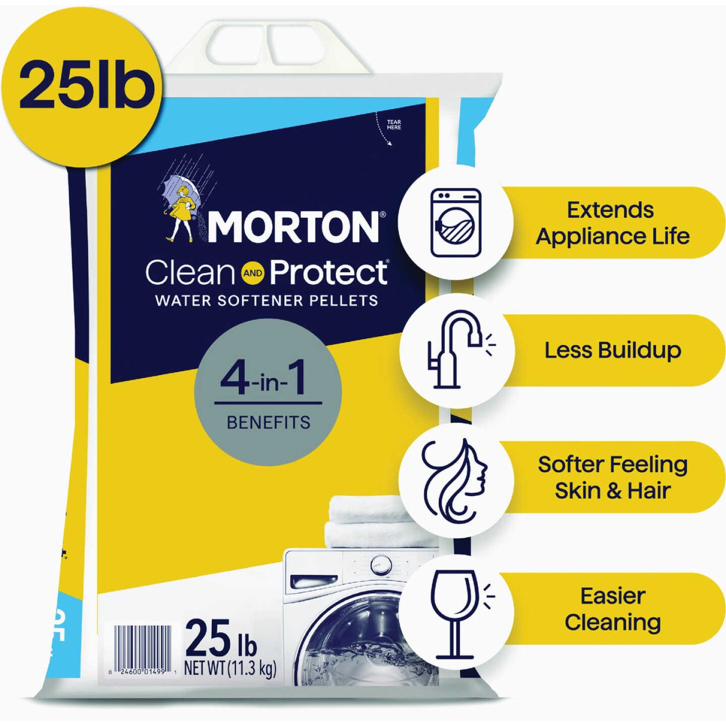 Morton Clean & Protect 25 Lb. Water Softener Salt Pellets Image 2