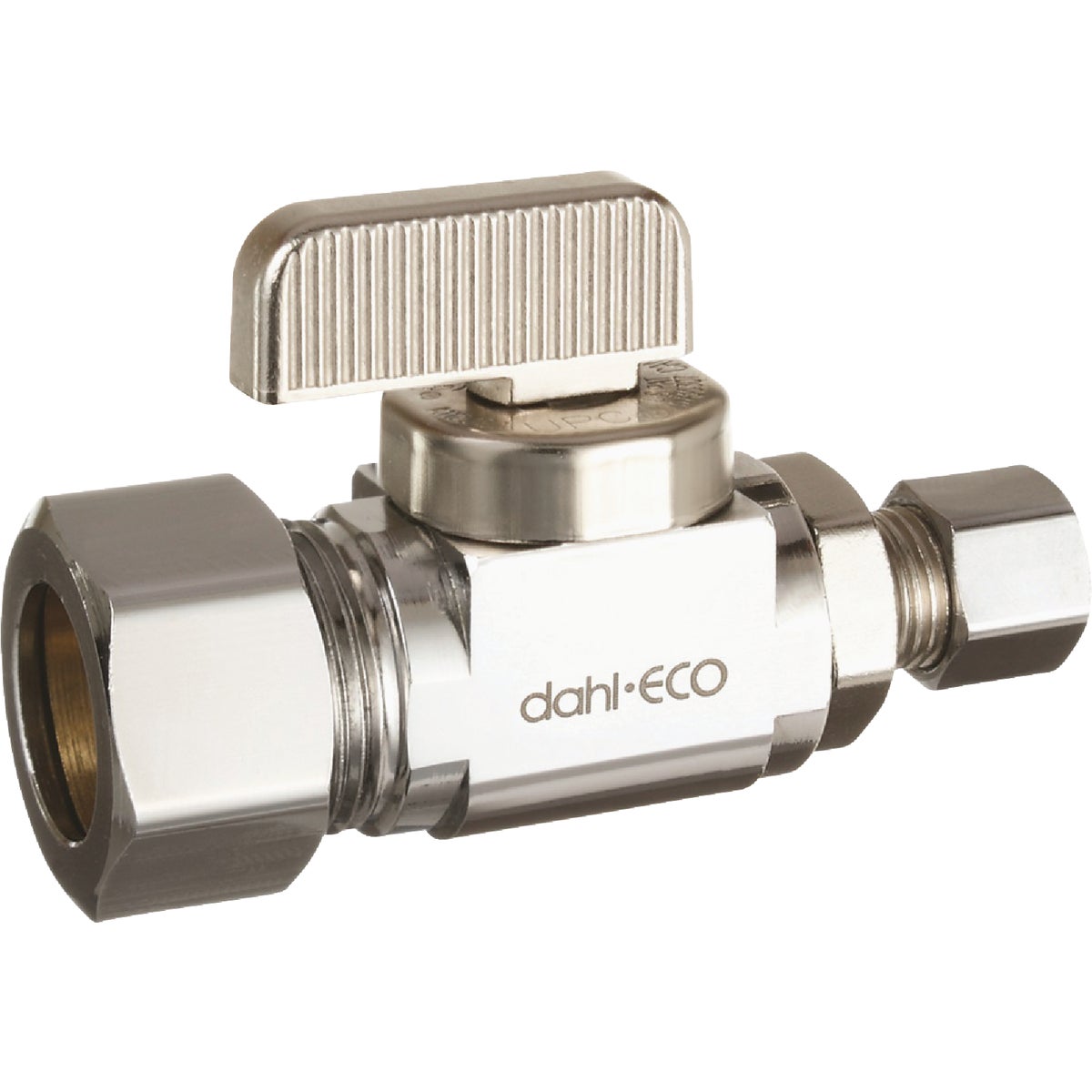 dahl 5/8 In. OD Comp (1/2 In. Nom.) x 1/4 In. OD Comp Straight Plated Supply Stop