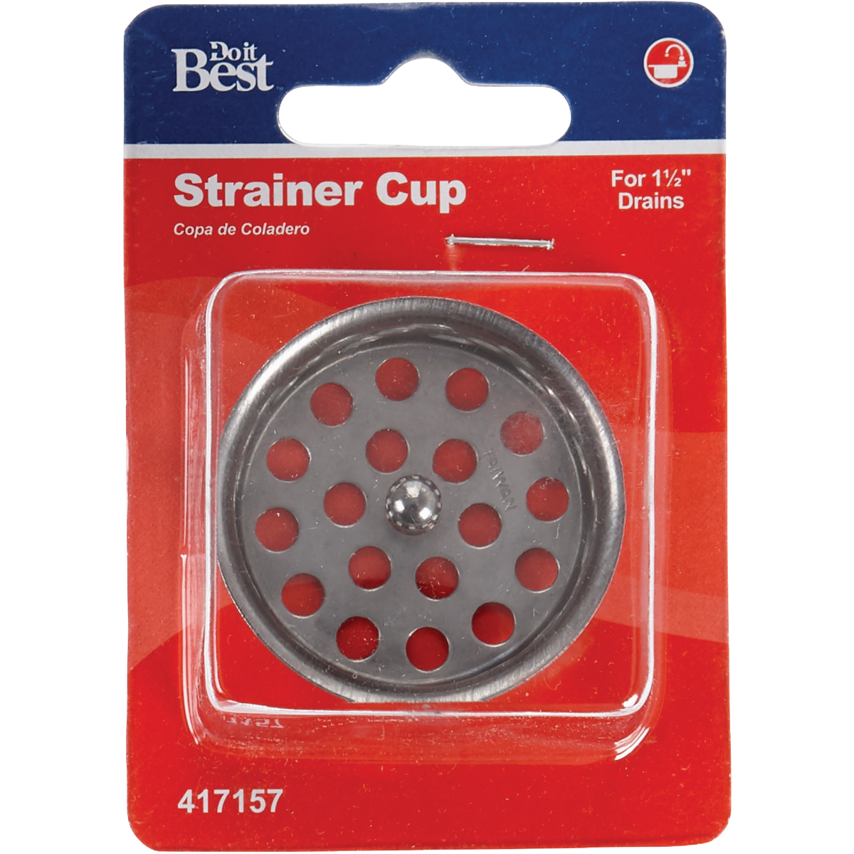 Do it 1-1/2 In. Chrome Removable Strainer Cup with Post  Image 2