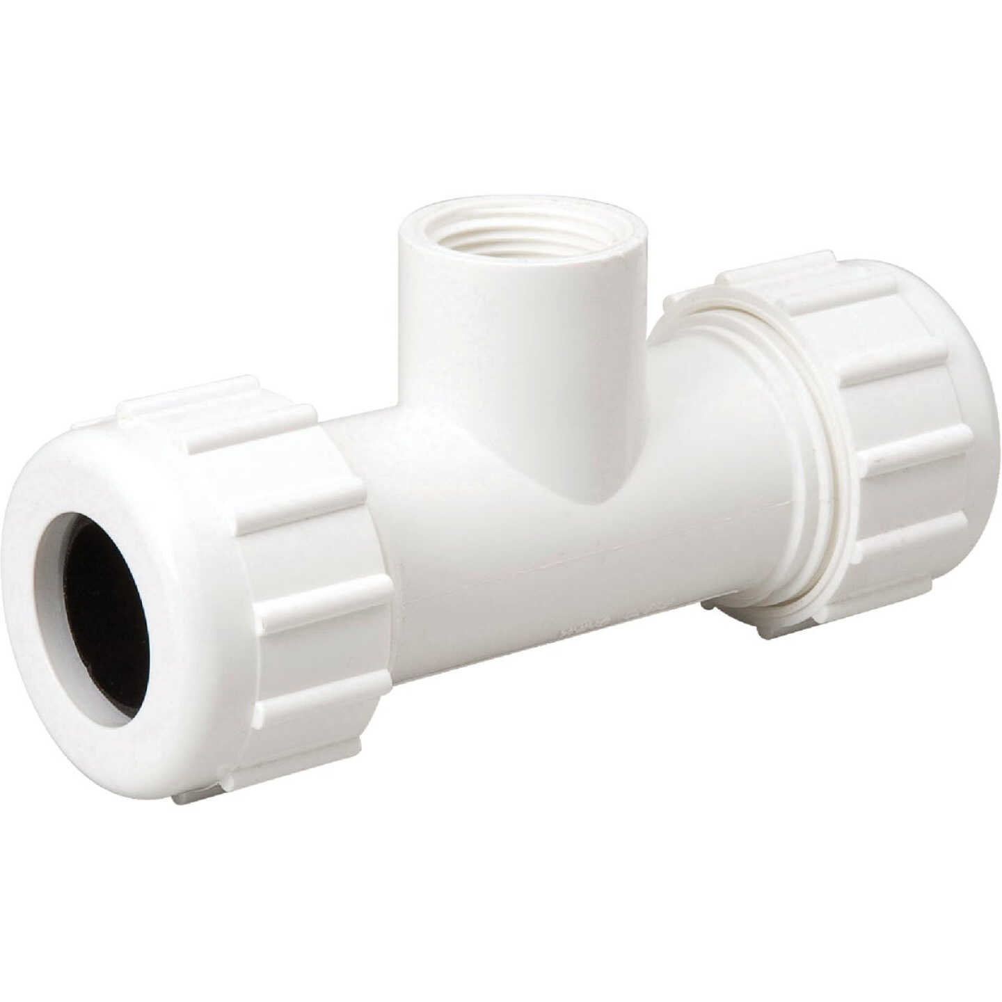 B&K 1-1/4 In. x 1-1/4 In. PVC Compression Tee with 1-1/4 In. FIP Branch Image 1