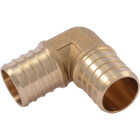 SharkBite 1 In. x 1 In. Barb 90 Deg. Brass PEX Elbow (1/4 Bend) Image 1