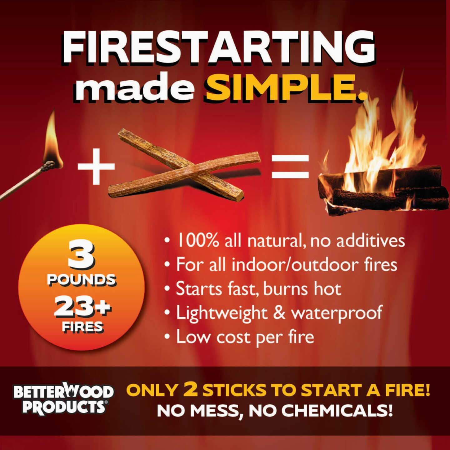 Fatwood 3 Lb. Fire Starter Image 2