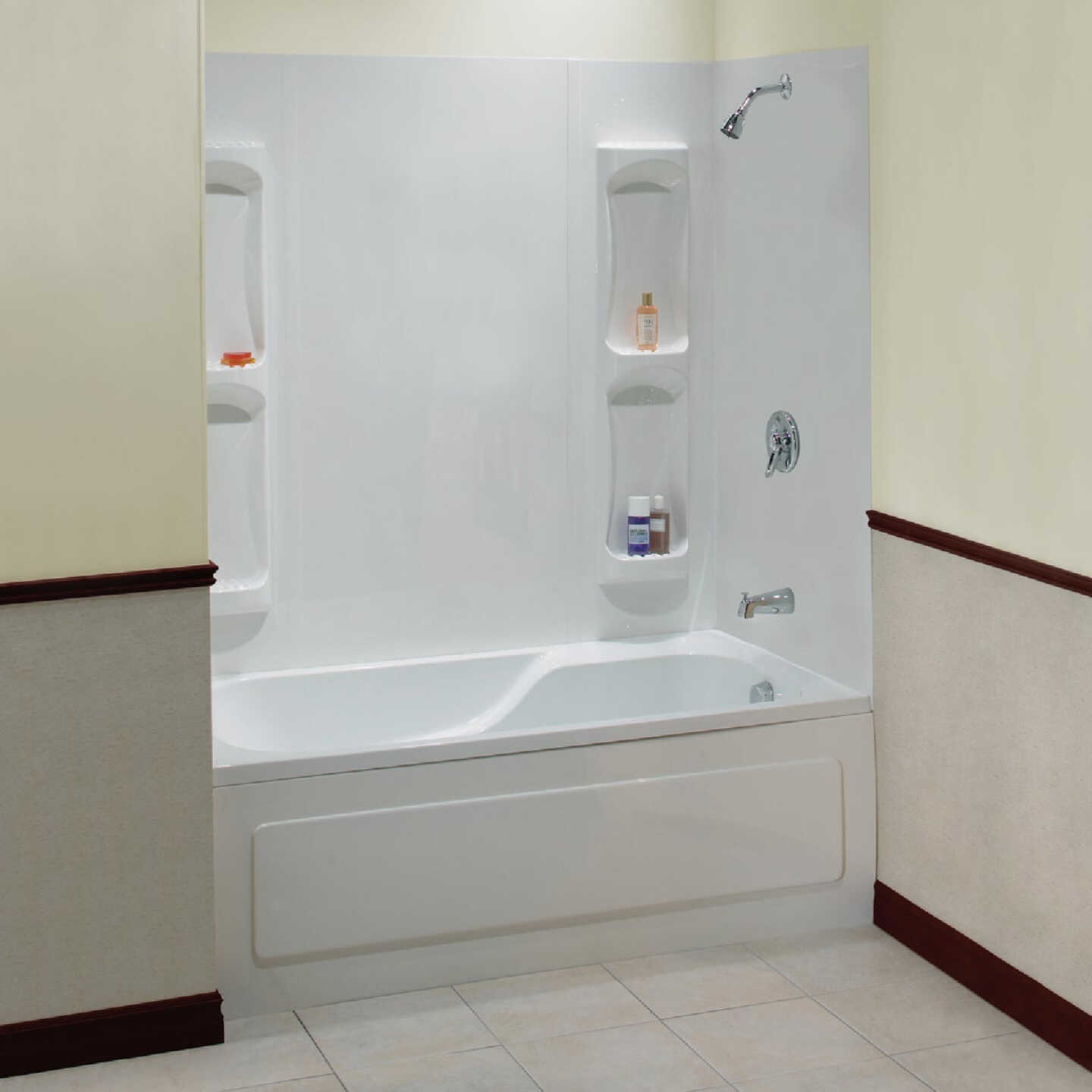 Maax Utah 60-1/2 In. L x 31-3/4 In. W x 59 In. H 5-Piece Glue Up Tub Wall Surround in White Image 1