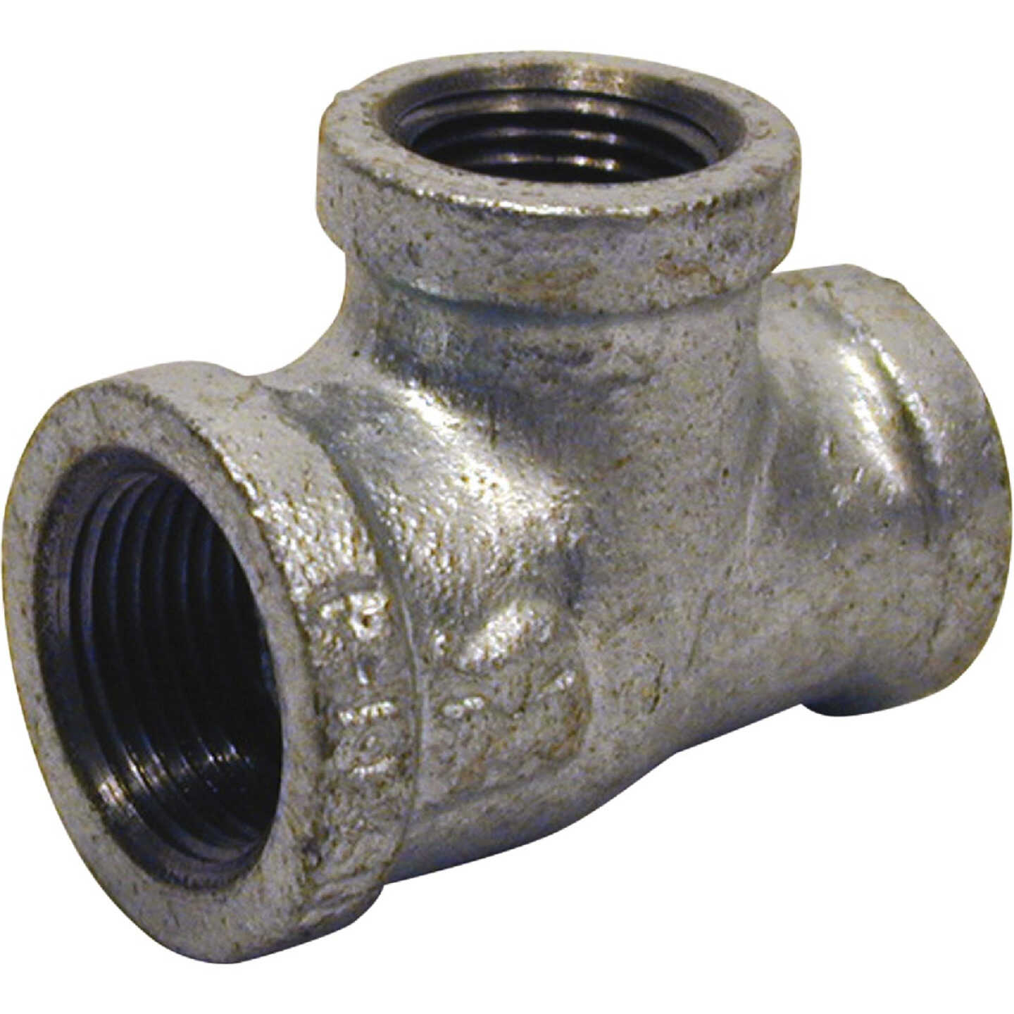 Southland 1 In. x 1 In. x 3/4 In. Malleable Iron Reducing Galvanized Tee Image 1