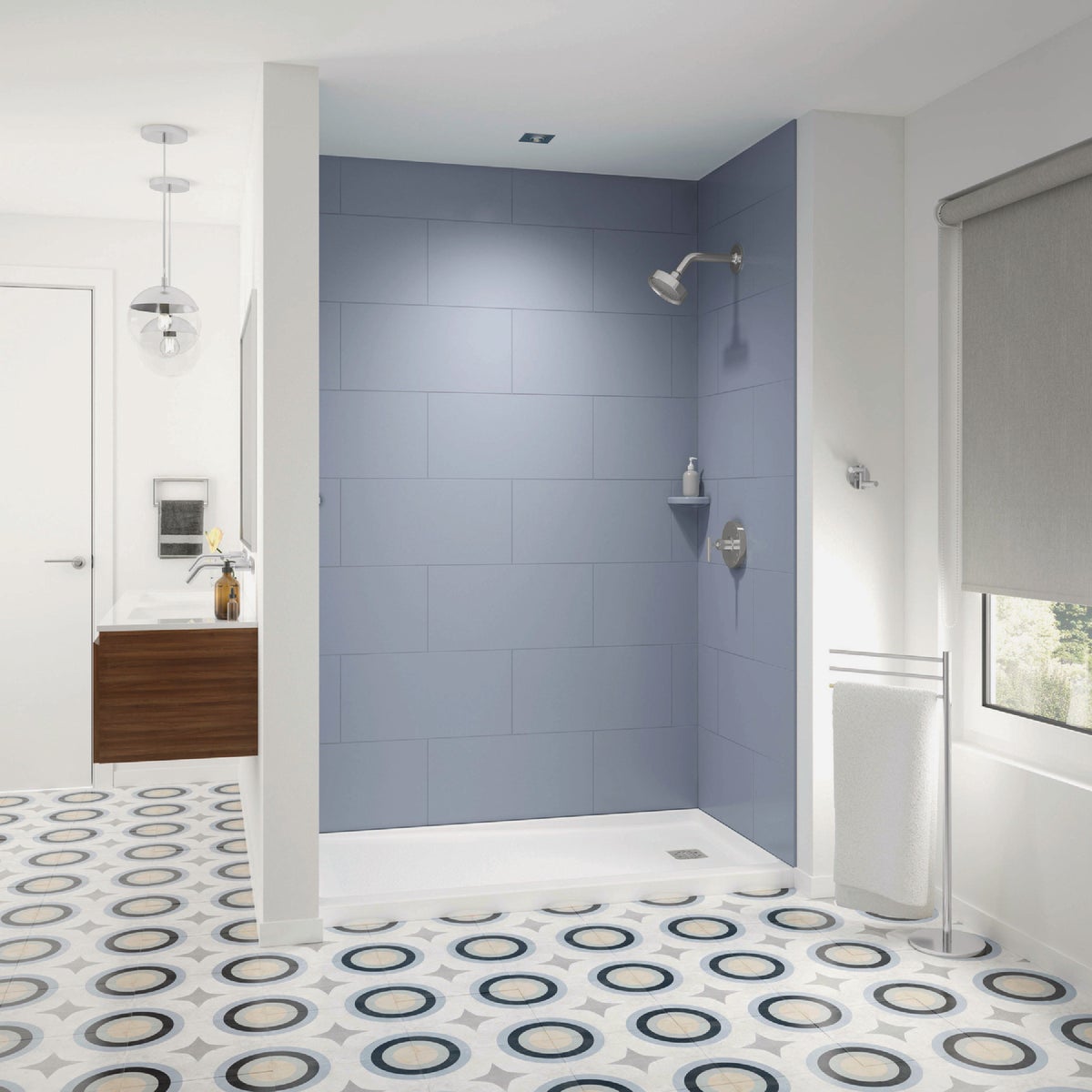Bootz ShowerCast 6030 60 In. W. x 30 In. D. Left Drain Shower Floor in White Image 2
