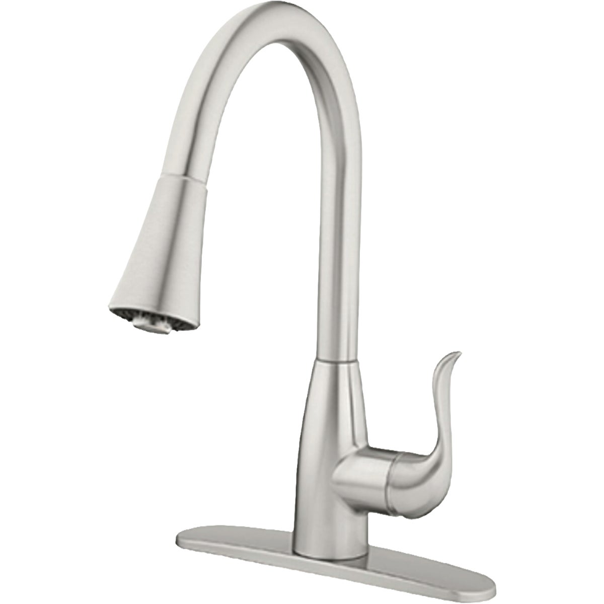 Homepointe Single or 3-Hole High Arc Pull-Down Kitchen Faucet, Stainless Steel