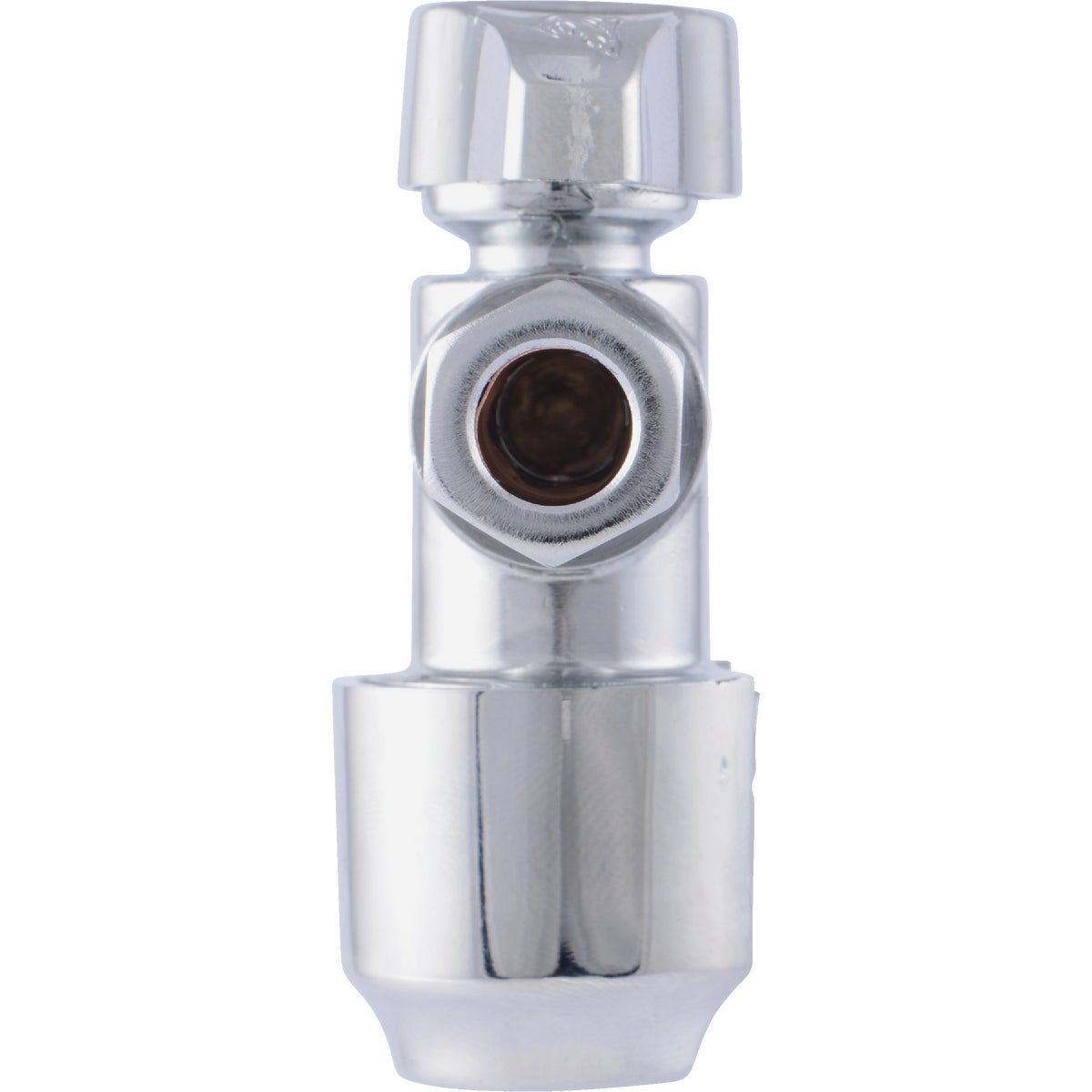 SharkBite 1/2 In. Push-to-Connect x 3/8 In. OD Compression Chrome-Plated Brass Quarter Turn Angle Valve (4-Pack) Image 7
