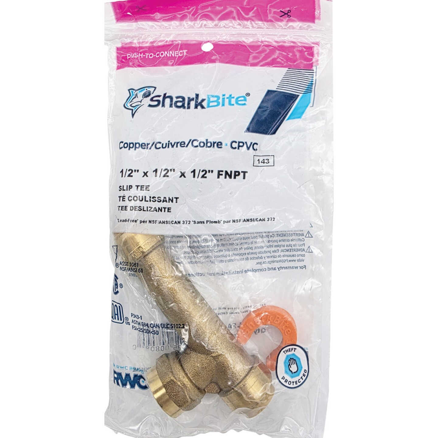 SharkBite 1/2 in. Push-to-Connect x 1/2 In. Push-to-Connect x 1/2 In. FNPT Expansion Tank Slip Tee Image 2