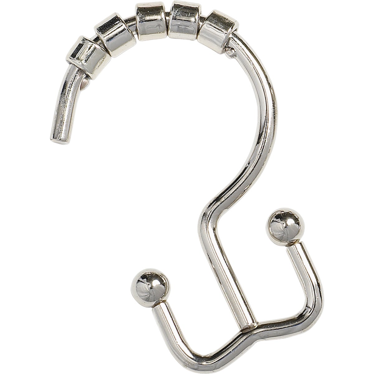 Zenith Zenna Home Chrome Double Roller Shower Curtain Hook (12 Count)