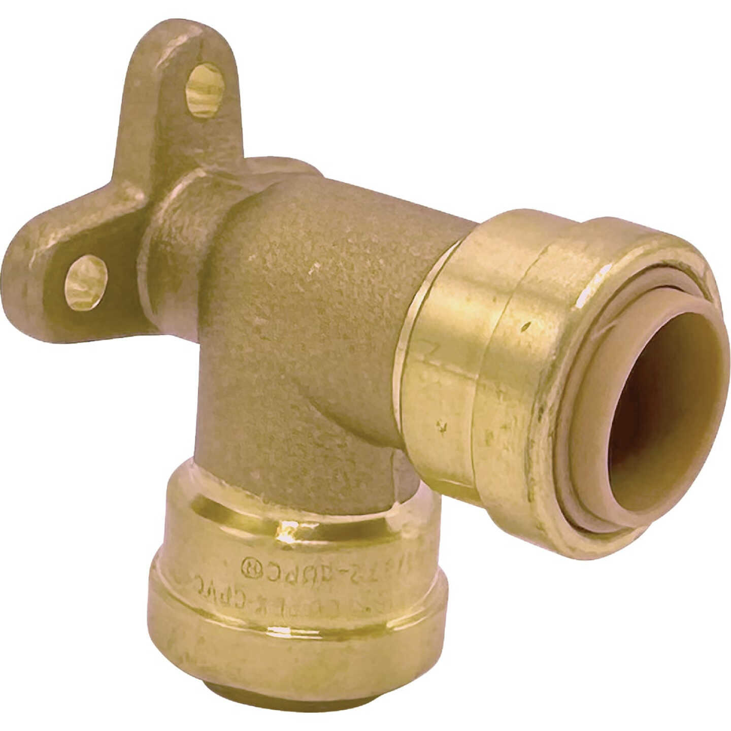 QuickFitting 1/2 In. x 1/2 In. Push-to-Connect Brass 90 Deg Drop Ear Elbow Image 1