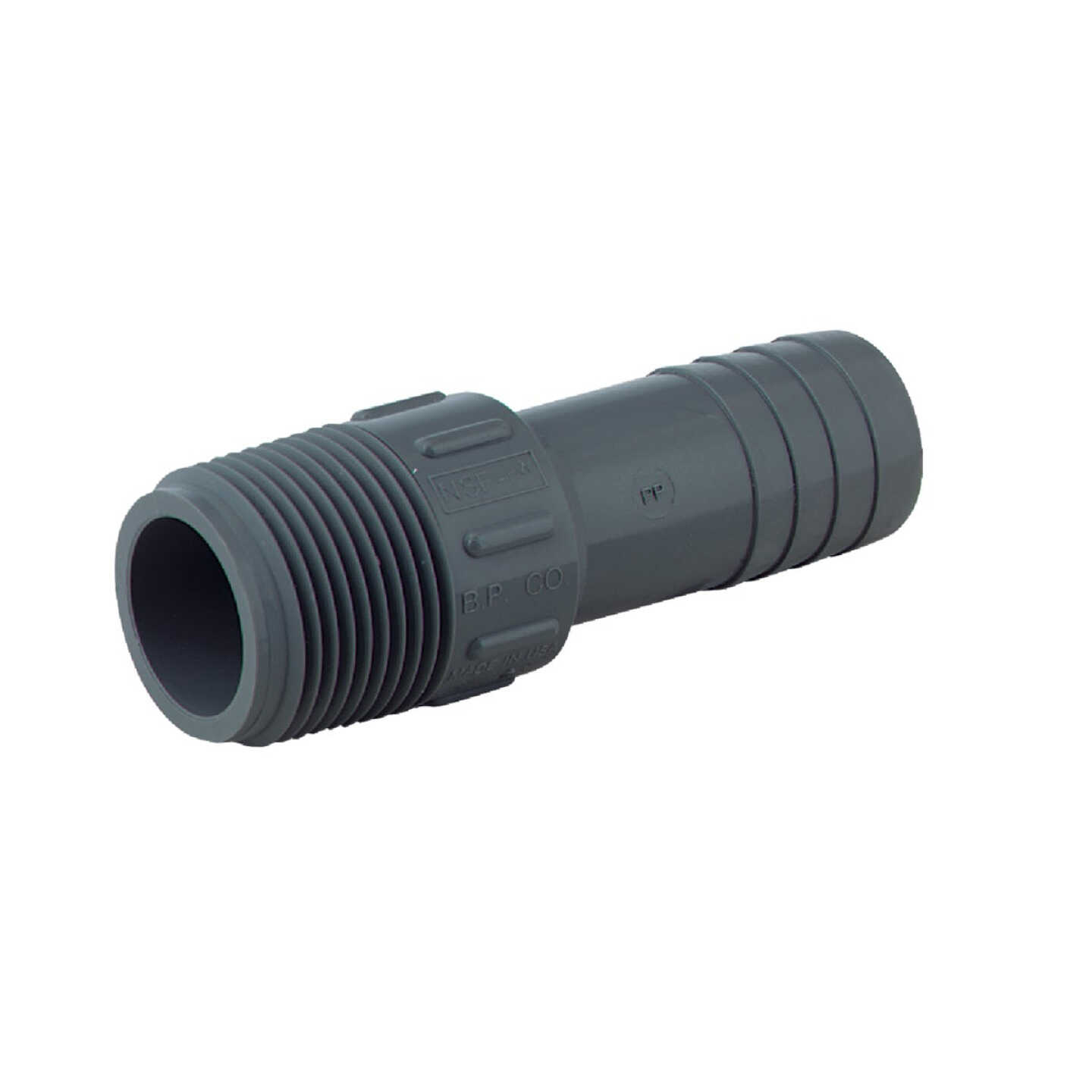 Boshart 3/4 In. MPT x 3/4 In. Insert Polypropylene Hose Adapter Image 1