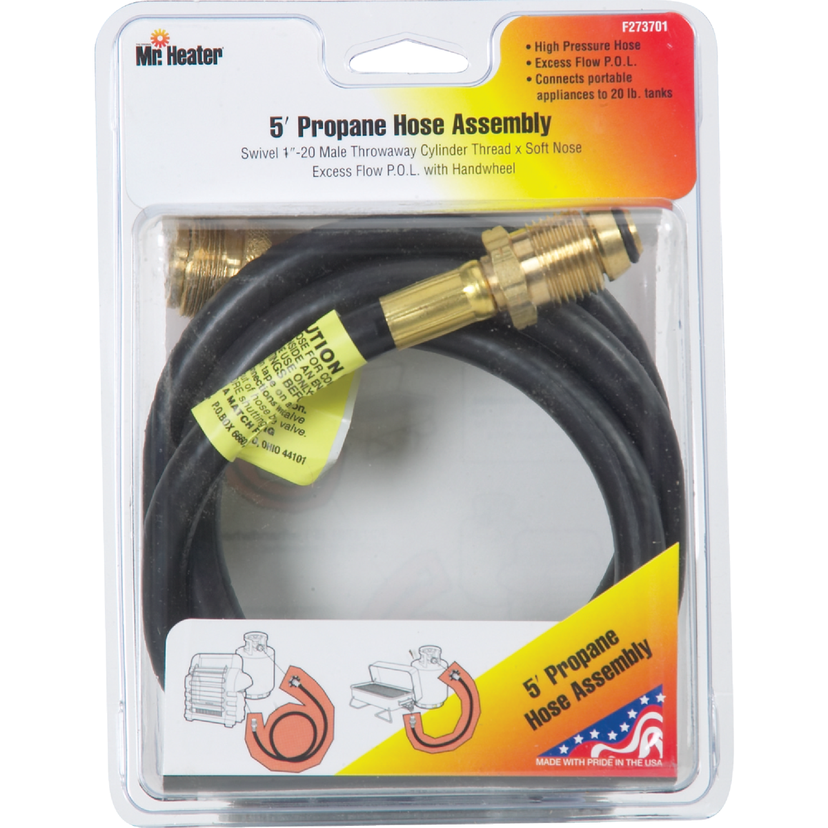 MR. HEATER 5 Ft. x Swivel 1 In.-20 Male Throwaway Cylinder Mr. Heater Buddy LP Hose Assembly Image 2