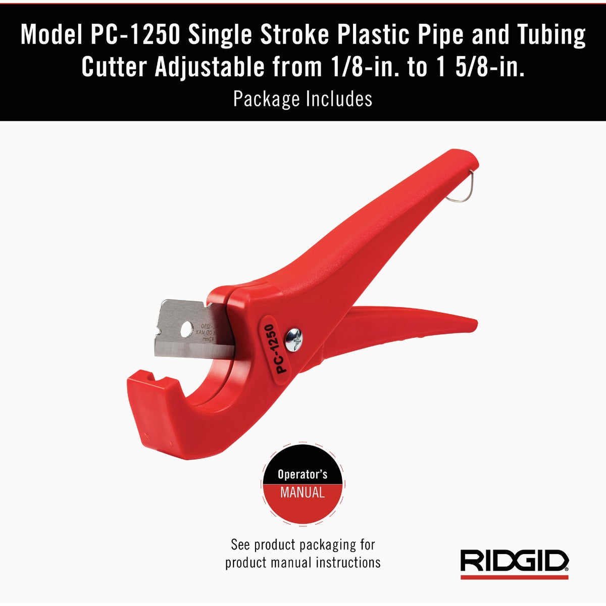 Ridgid 1/8 In. to 1-5/8 In. Plastic Pipe & Tubing Cutter Image 4