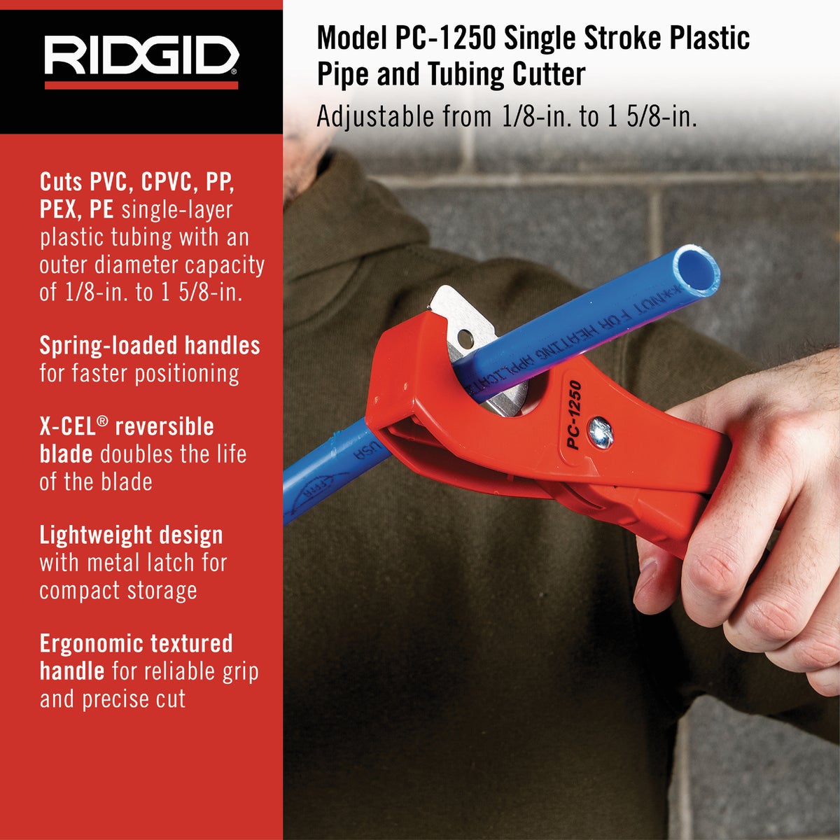Ridgid 1/8 In. to 1-5/8 In. Plastic Pipe & Tubing Cutter Image 2