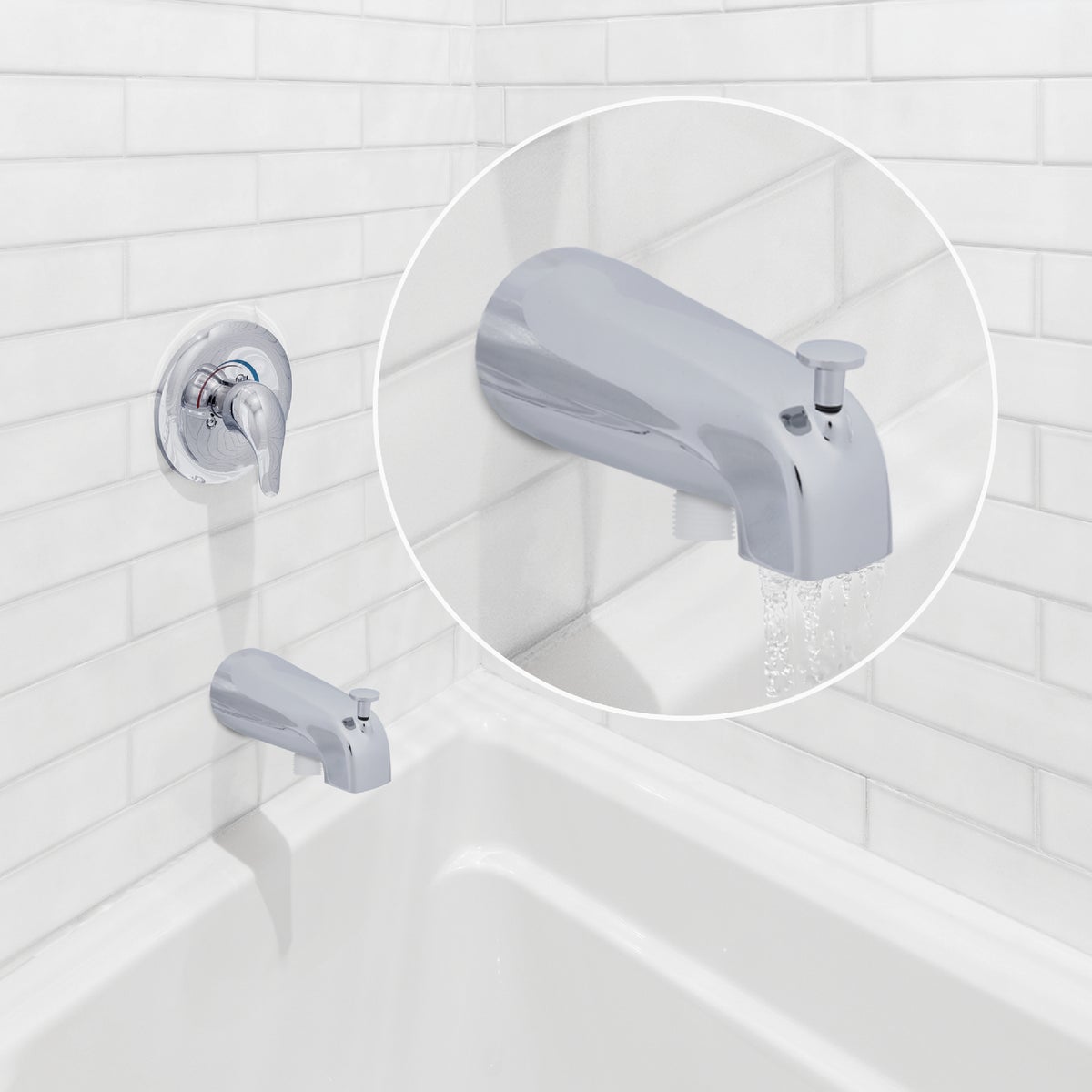 Danco 5 In. Chrome Bathtub Spout with Diverter Image 2