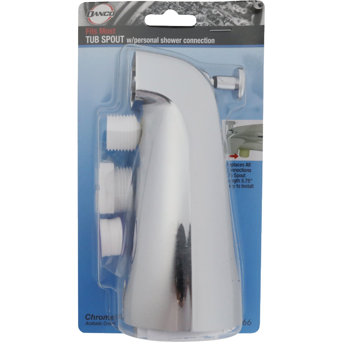 Danco 5 In. Chrome Bathtub Spout with Diverter Image 7