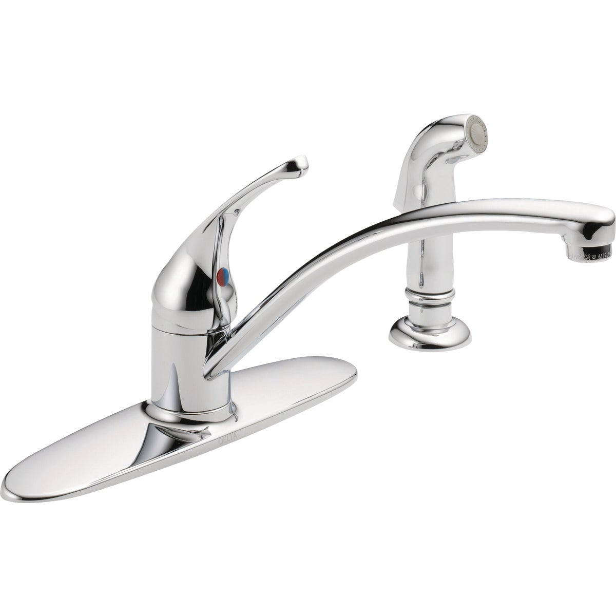Delta Foundations Chrome Kitchen Faucet With Side Spray Image 1