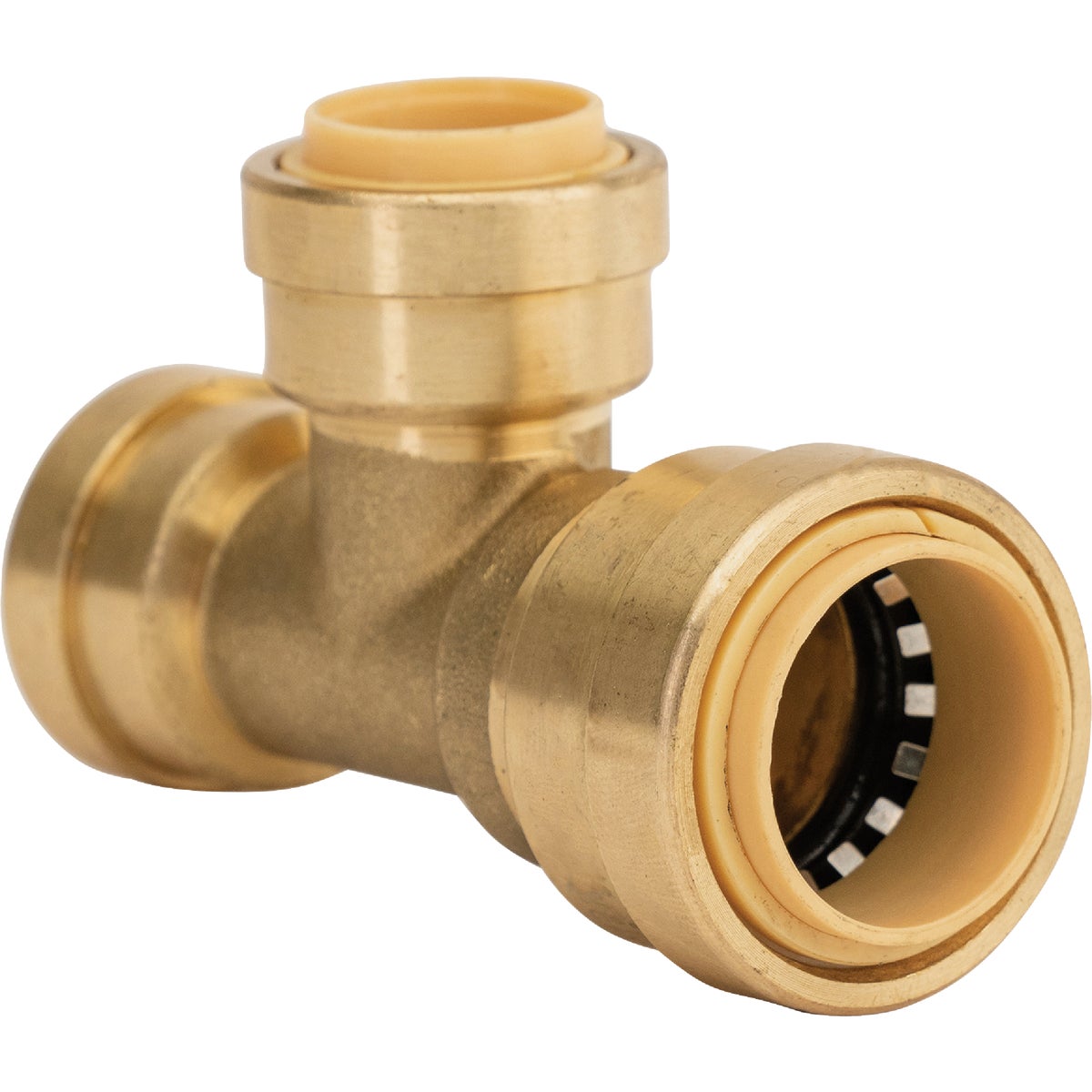 QuickFitting 3/4 In. x 1/2 In. x 1/2 In. Push-to-Connect Brass Reducing Tee Image 5