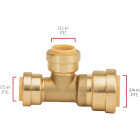 QuickFitting 3/4 In. x 1/2 In. x 1/2 In. Push-to-Connect Brass Reducing Tee Image 6