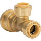 QuickFitting 3/4 In. x 1/2 In. x 1/2 In. Push-to-Connect Brass Reducing Tee Image 1