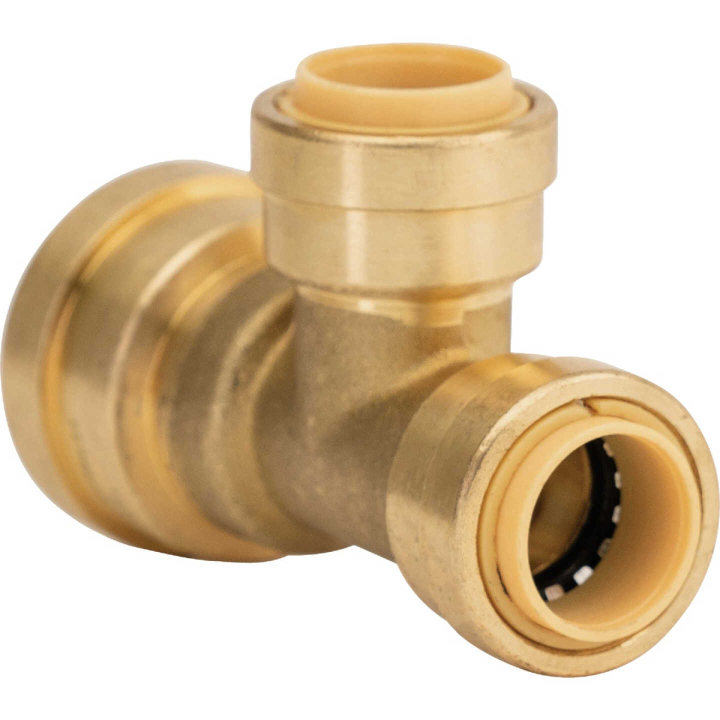 QuickFitting 3/4 In. x 1/2 In. x 1/2 In. Push-to-Connect Brass Reducing Tee Image 1