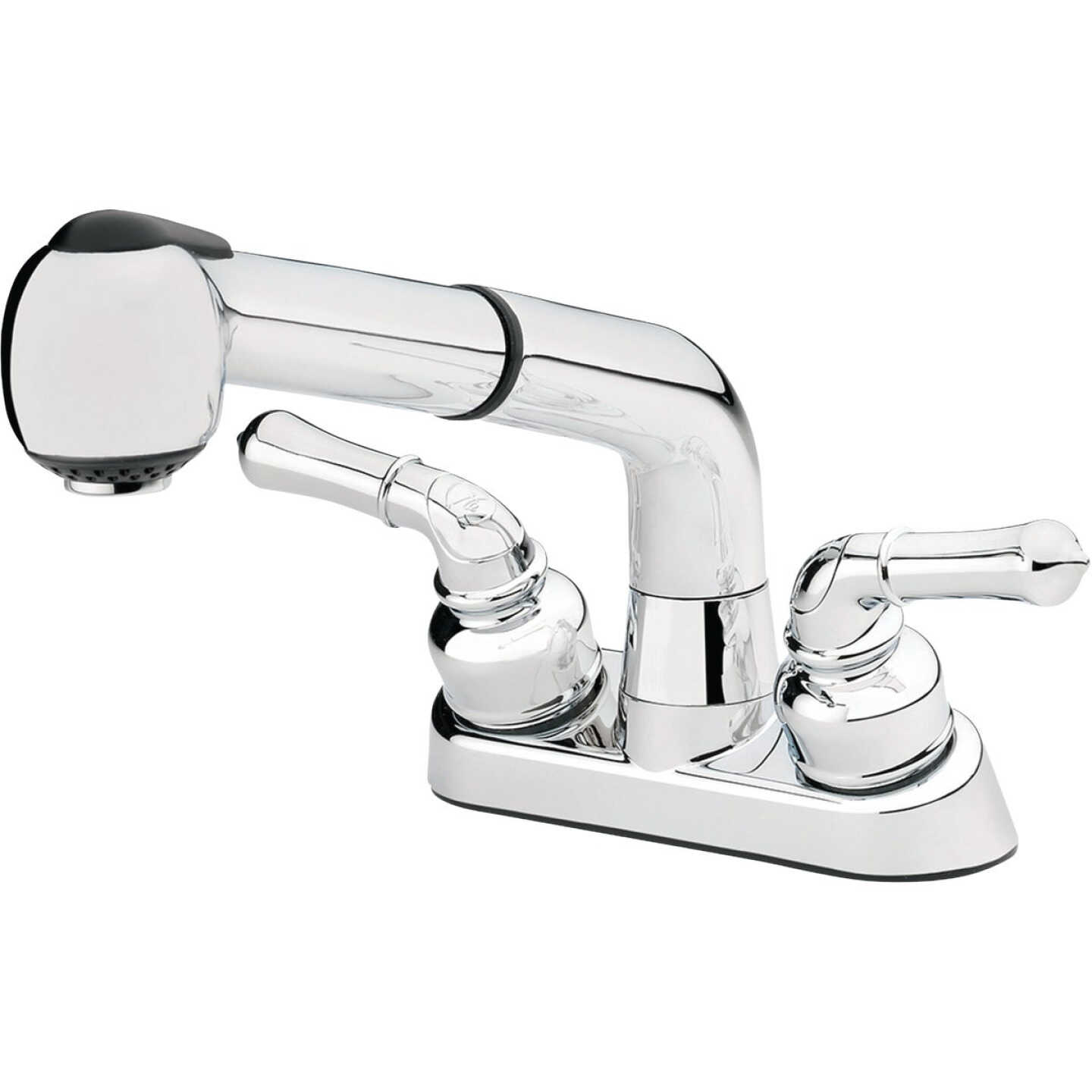 Simply Clean 2-Handle Chrome Pullout Spout Laundry Faucet Image 1