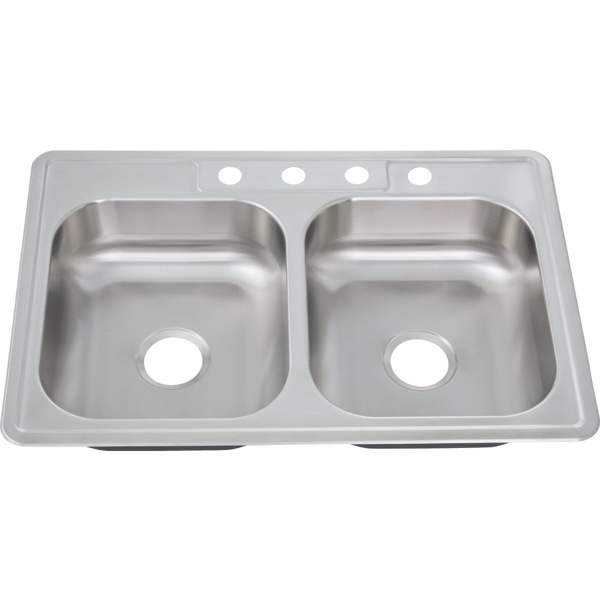 Common Goods 33 In. x 22 In. x 6 In. Double Bowl Top Mount Kitchen Sink Image 2