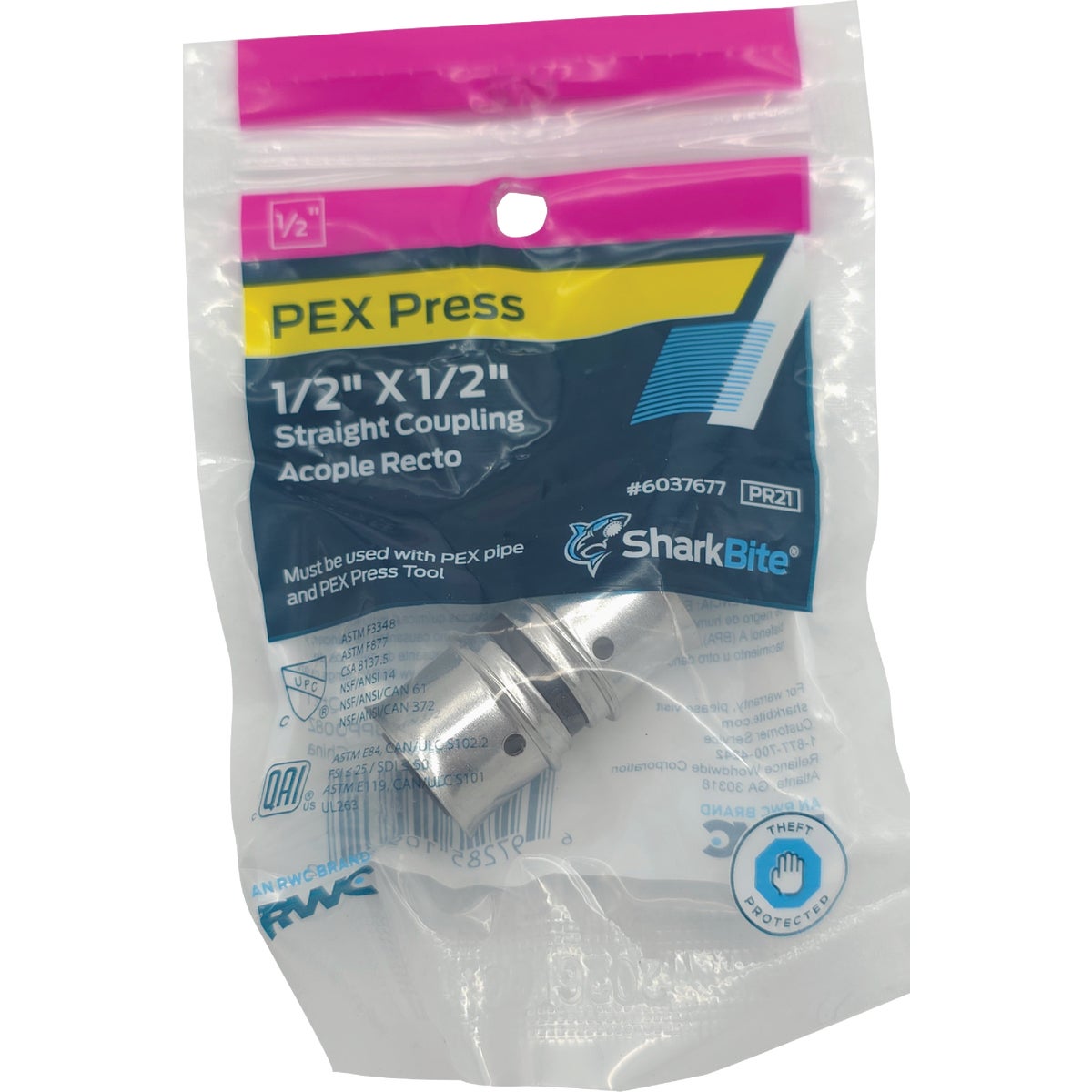 SharkBite 1/2 In. PEX Press Poly Coupling Image 2