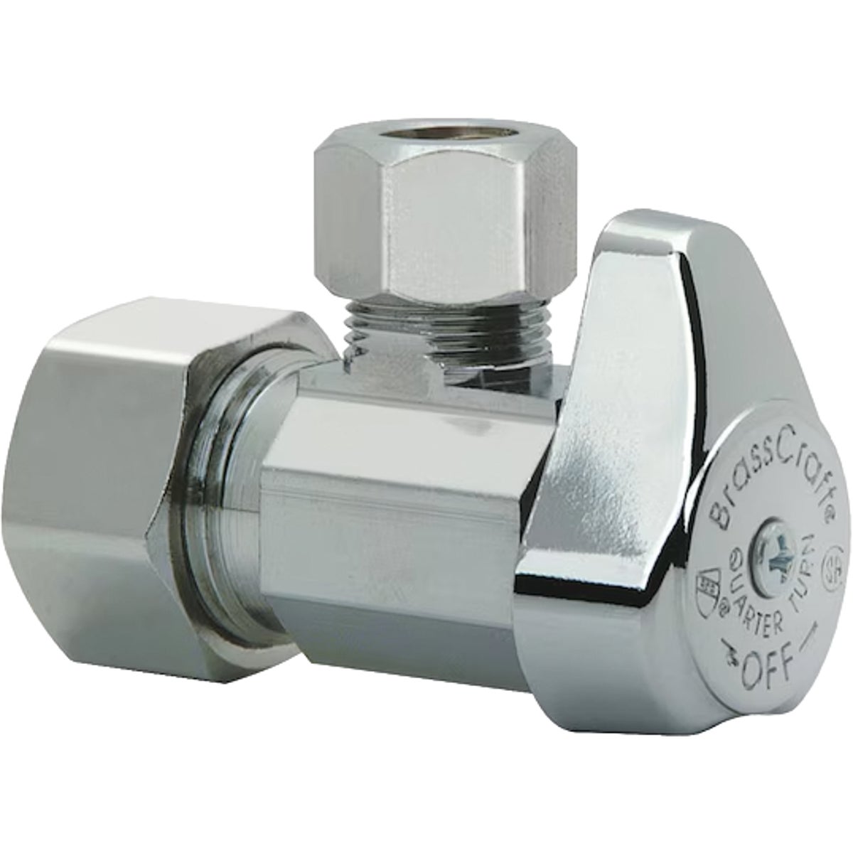 Brasscraft 1/2 In. Nom Compr. (5/8 In. OD) x 3/8 In. O.D. COMP Angle Stop Valve