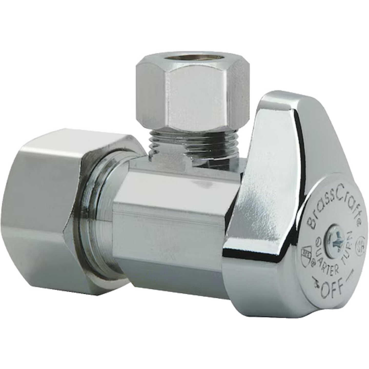 Brasscraft 1/2 In. Nom Compr. (5/8 In. OD) x 3/8 In. O.D. COMP Angle Stop Valve Image 1