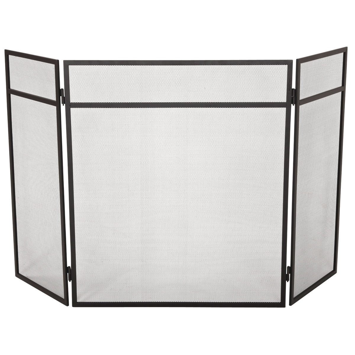 Home Impressions 3-Panel Black Mesh Decorative Fireplace Screen