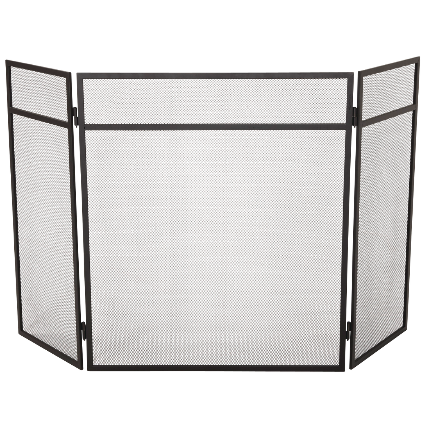 Home Impressions 3-Panel Black Mesh Decorative Fireplace Screen Image 1