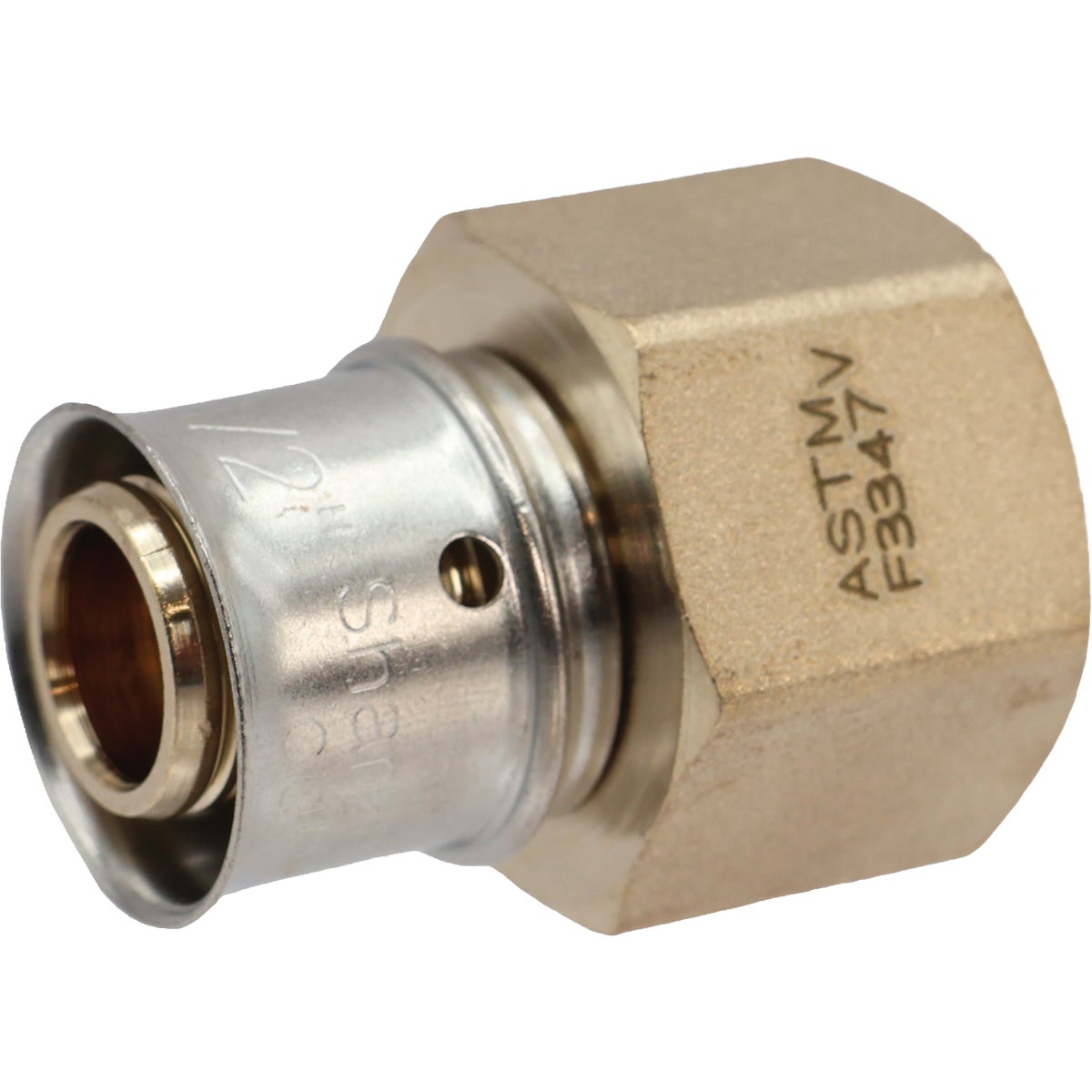 SharkBite 1/2 In. x 1/2 In. FNPT PEX Press Brass Adapter Image 3