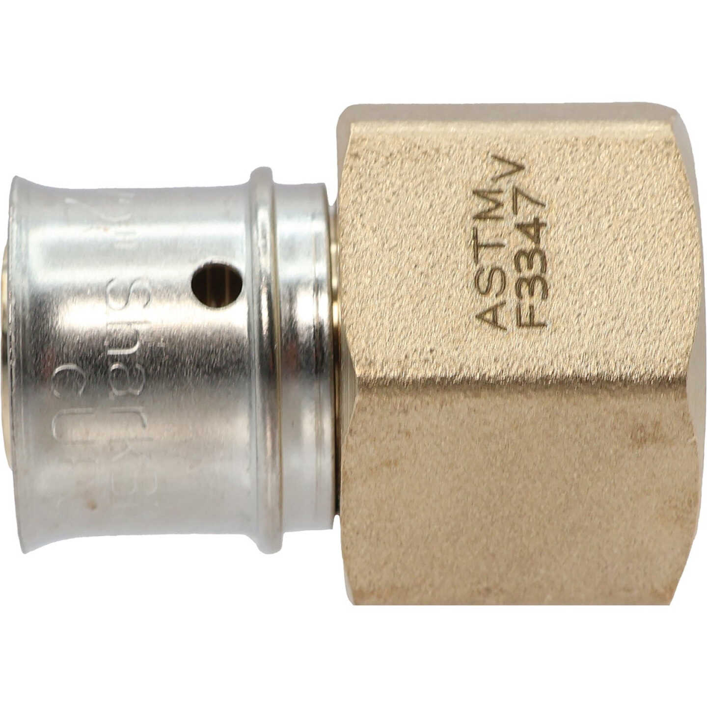 SharkBite 1/2 In. x 1/2 In. FNPT PEX Press Brass Adapter Image 1