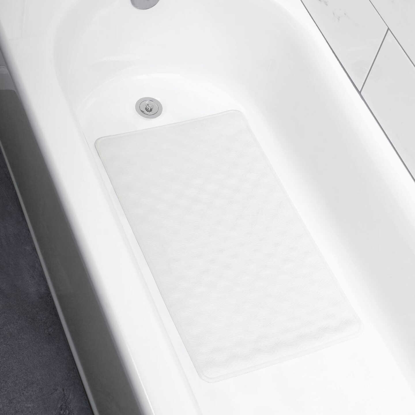 Zenith Zenna Home 16 In. x 28 In. White Rubber Bath Mat Image 2