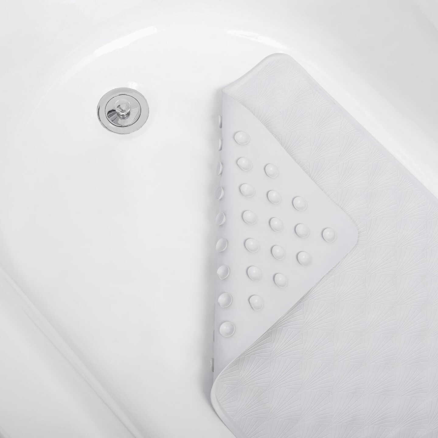 Zenith Zenna Home 16 In. x 28 In. White Rubber Bath Mat Image 4